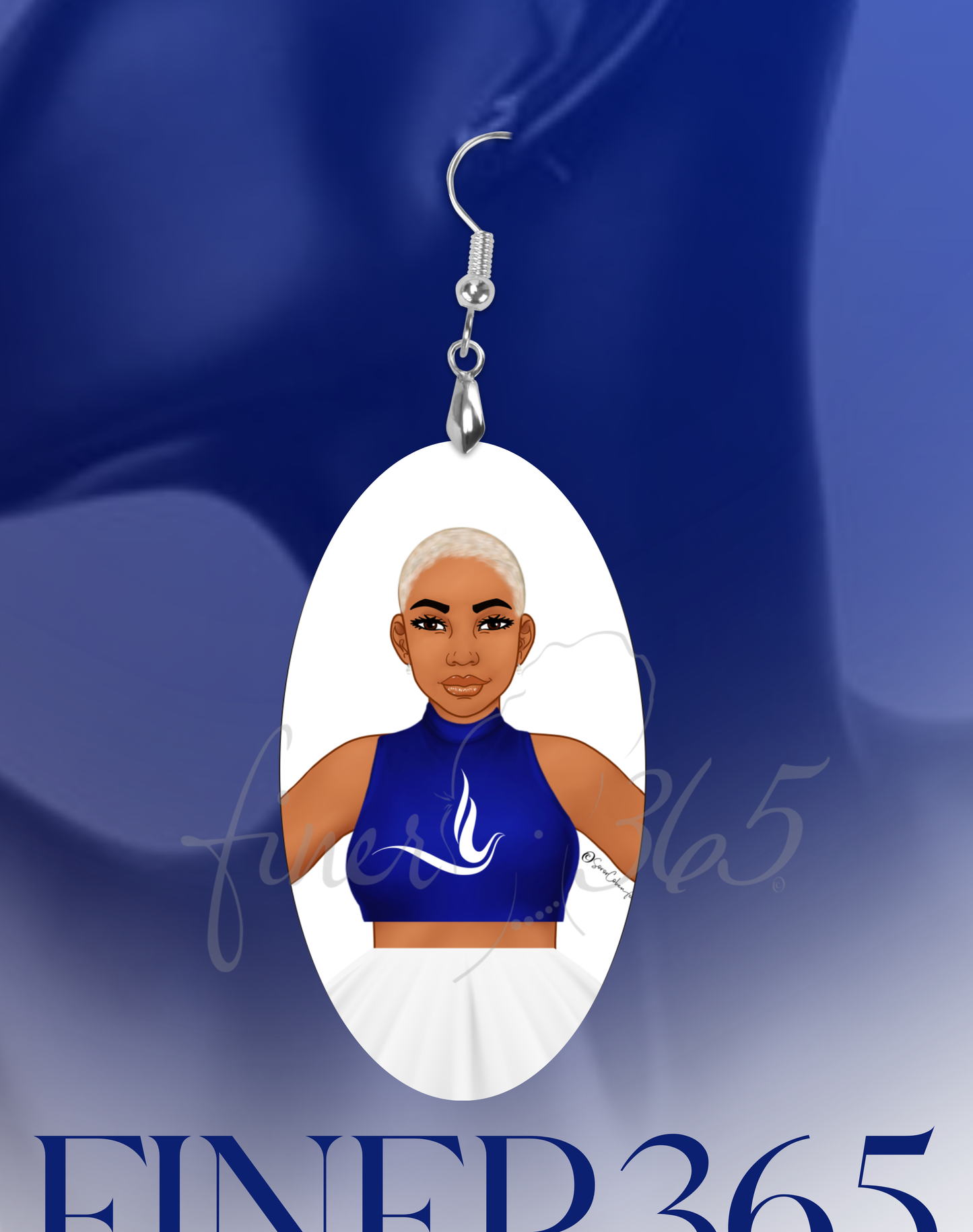 Oval Earrings - Tan w Blonde Afro