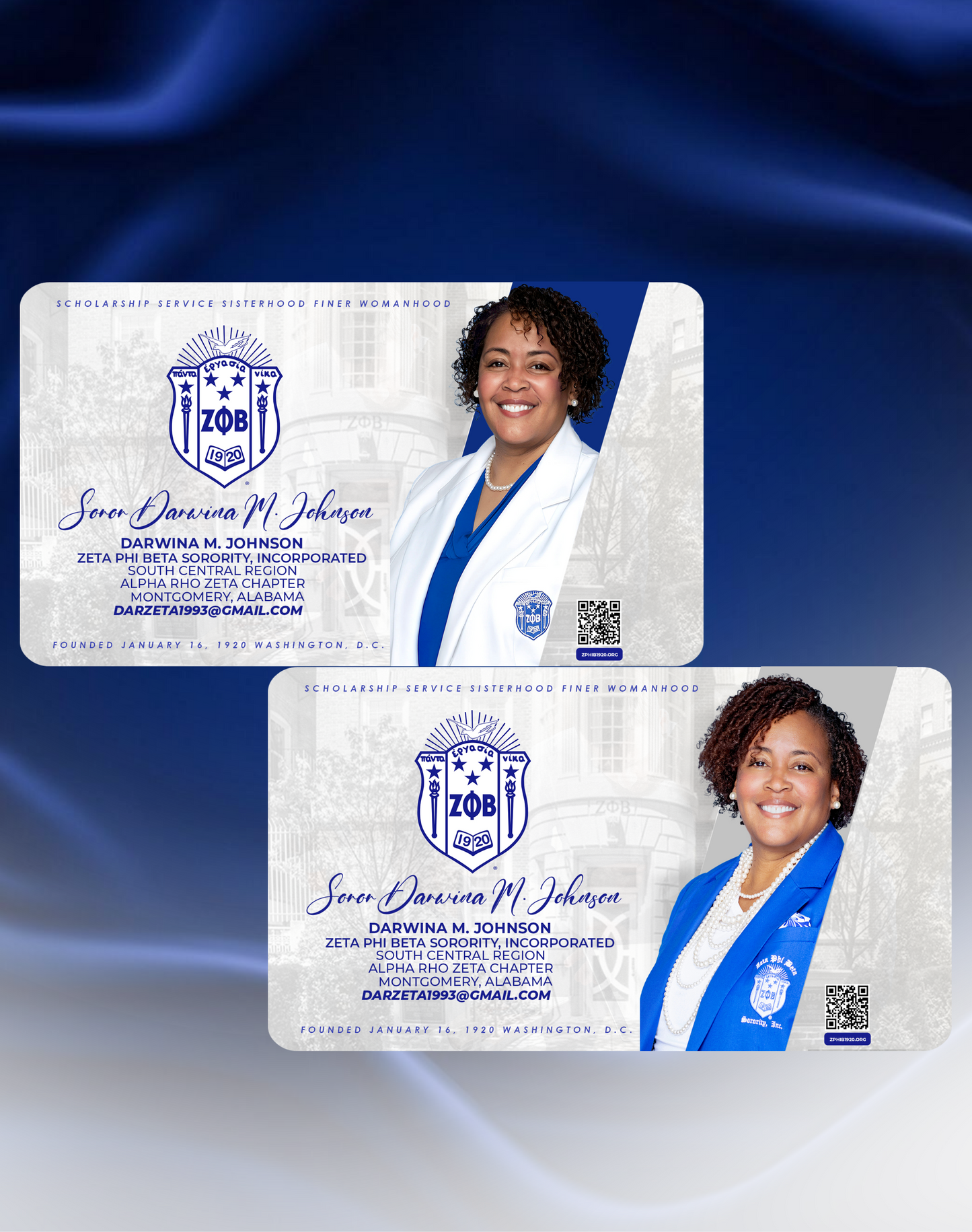 Finer365 Custom Name Badge w/ QR Code Set (2 Badge Set)