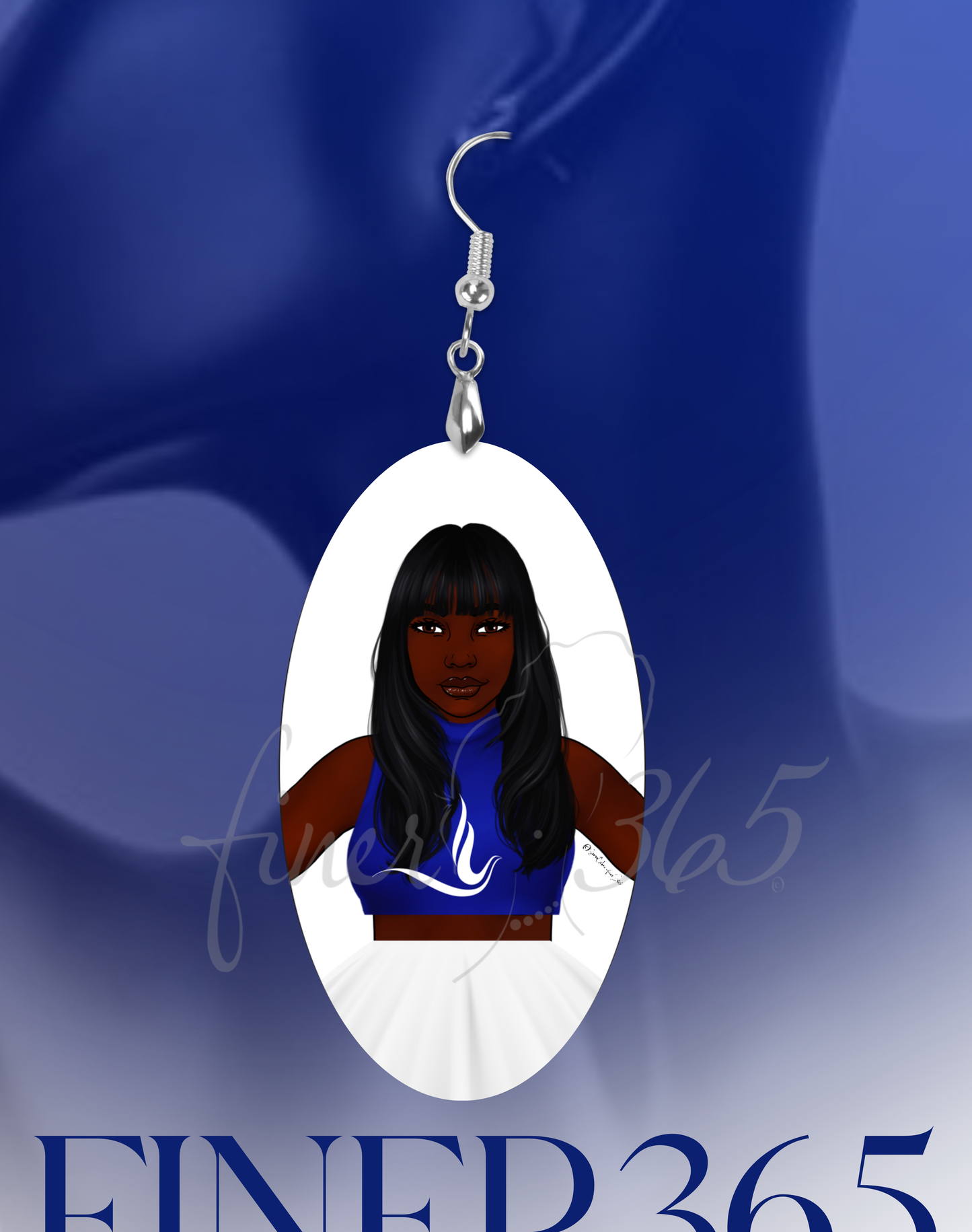 Oval Earrings - Deep Brown with Black Long Bob