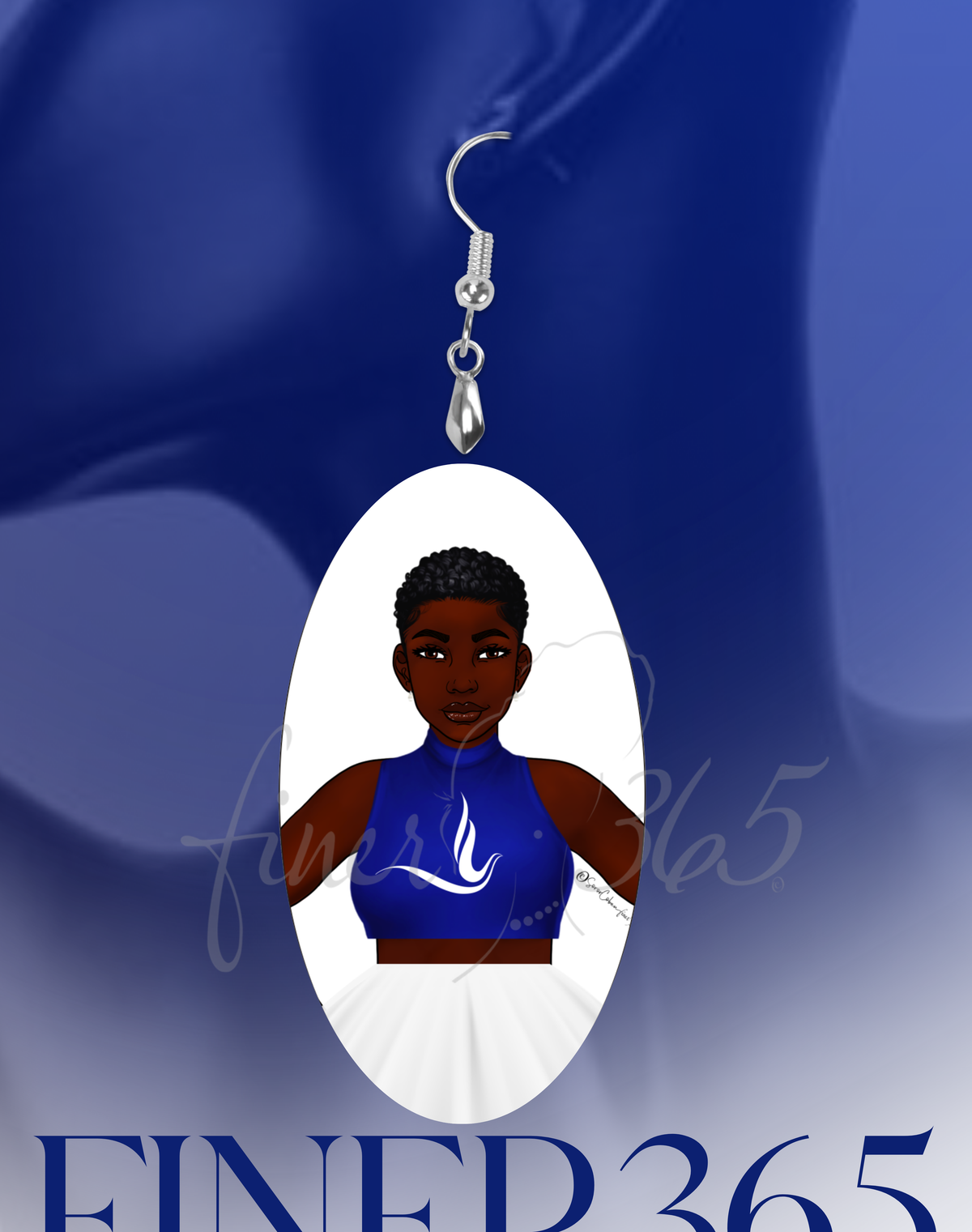 Oval Earrings - Deep Brown with Black Afro