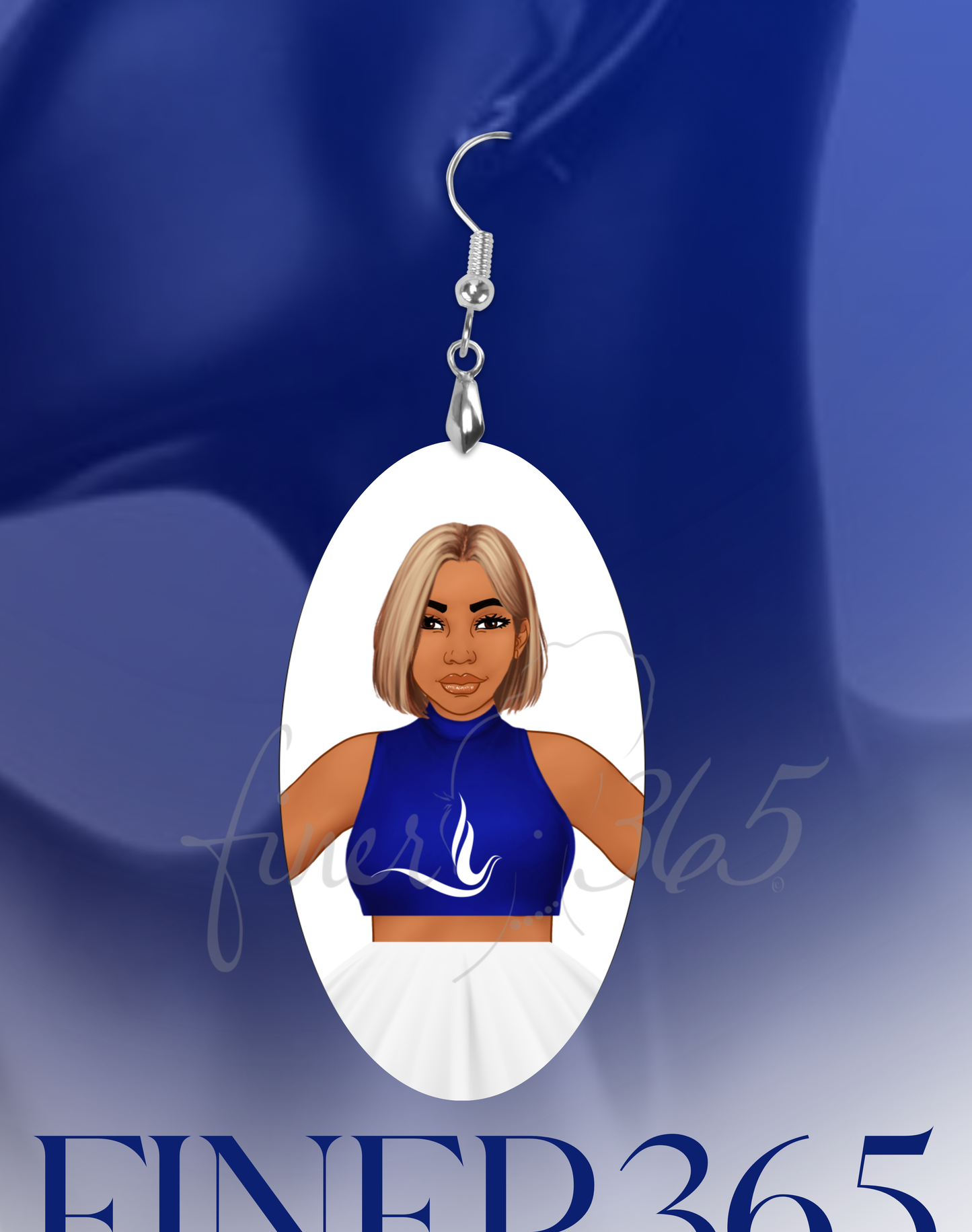 Oval Earrings - Tan w Blonde Bob