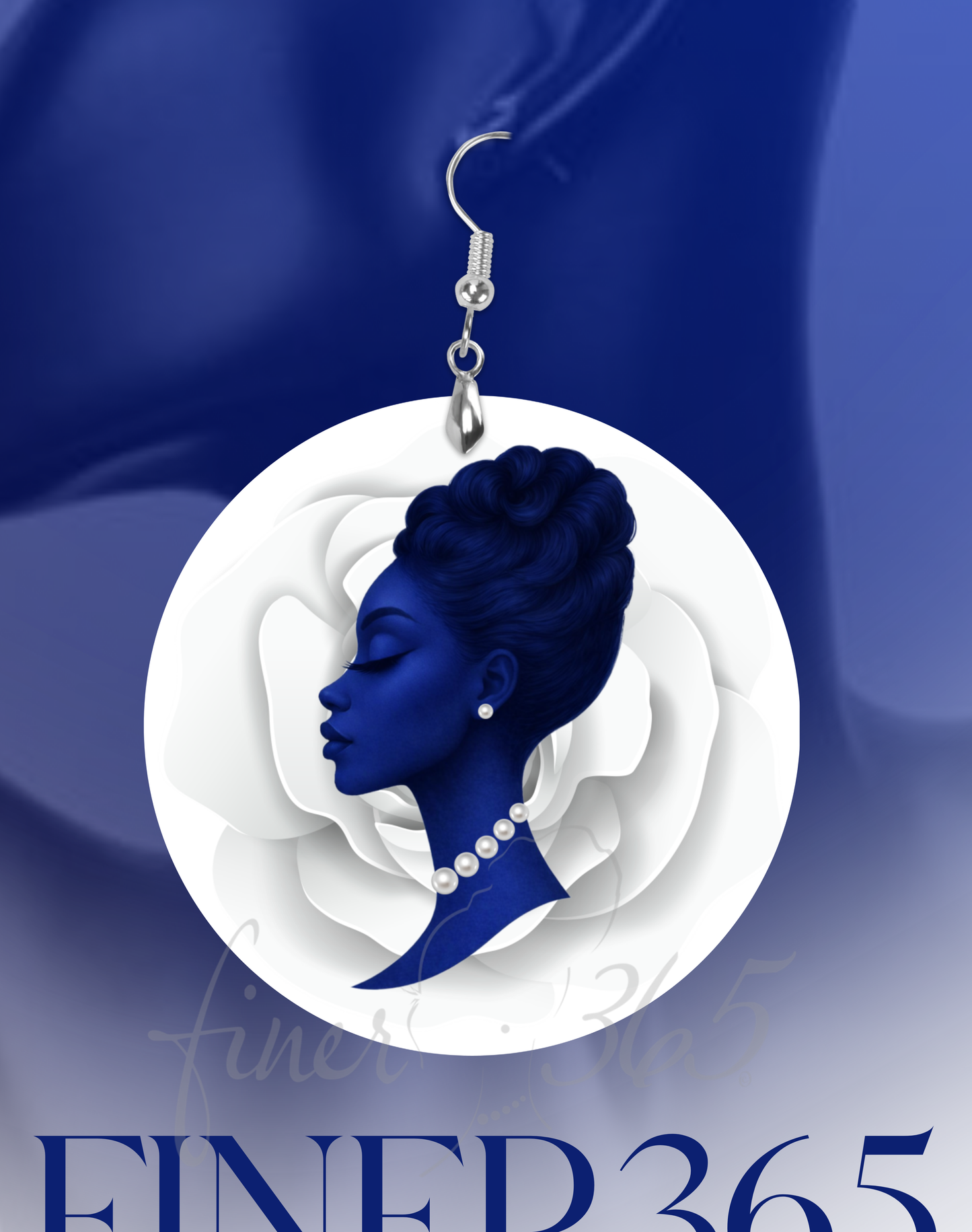 Round Earrings - Lady365 with Rose