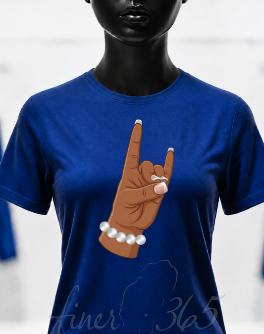 Tan Handsign - Full Color Crewneck T-shirt Women's & Unisex Style
